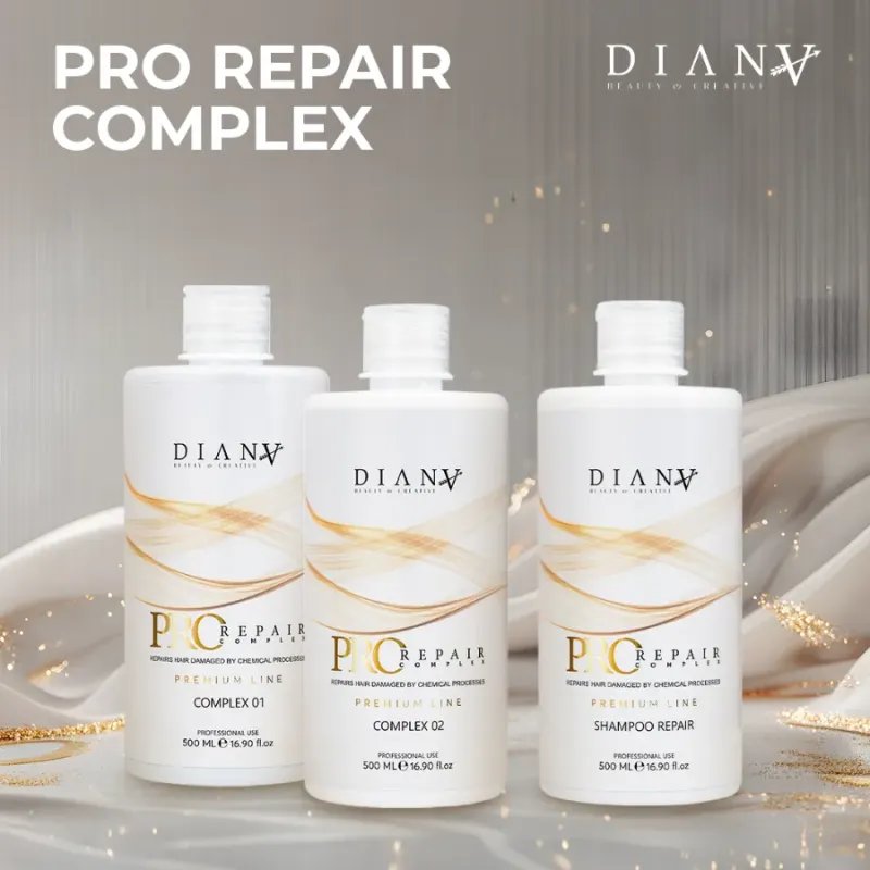 Pro Repair Haar Complex - intensive Regeneration ohne Glätteisen Set 01 500ml, 02 500ml und Vorbehandlungsshampoo 500ml