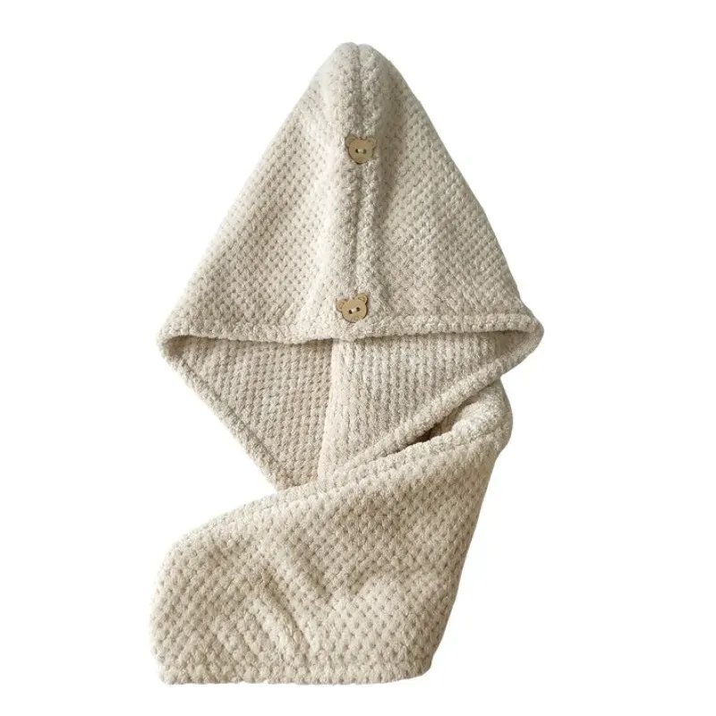 Haarturban / Kapuzen-Handtuch aus Mikrofaser 65x25 cm – Beige