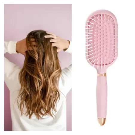 Roze ontklittende haarborstel met luchtkussen – hoofdhuidmassageborstel