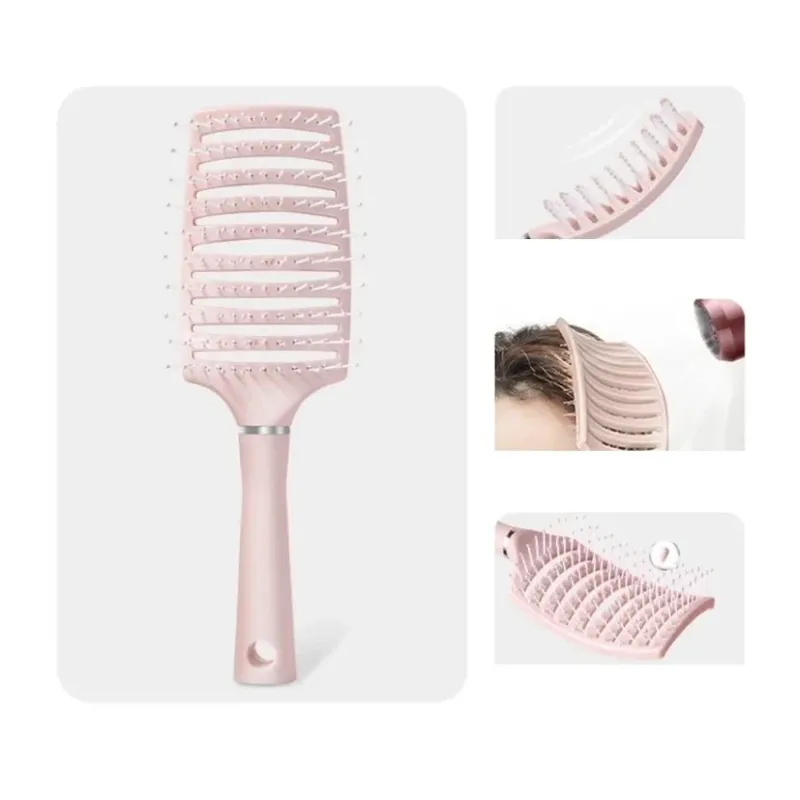Puderrosa Haarbürste – Ansatzlifting, Styling & Kopfhautmassage