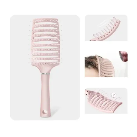 Puderrosa Haarbürste – Ansatzlifting, Styling & Kopfhautmassage