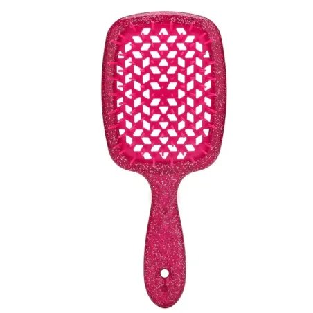Rote Glitzer-Haarbürste – hochflexibel & belüftet – für alle Haartypen
