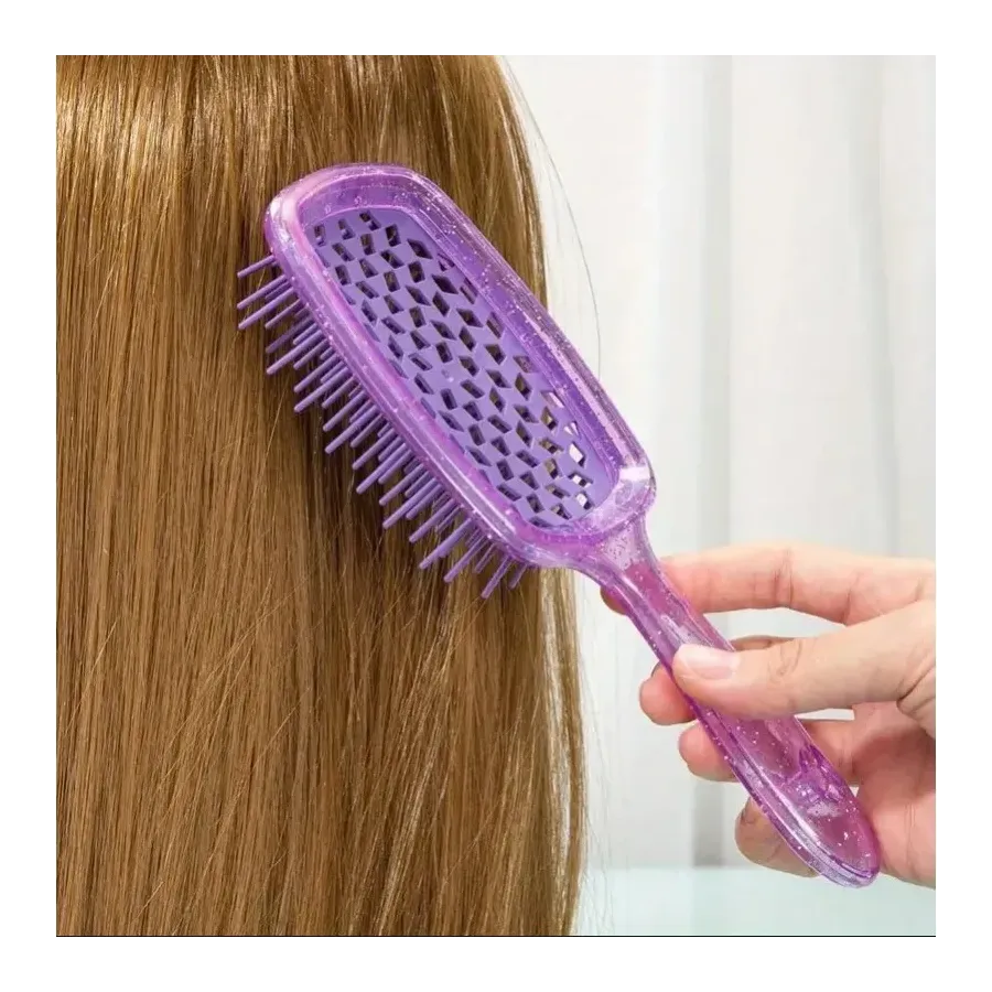 Lila Glitzer-Haarbürste – hochflexibel & belüftet – für alle Haartypen Lila Glitzer-Haarbürste – hochflexibel & belüftet – für alle Haartypen