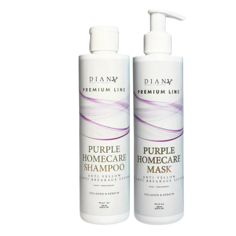 Premium Line Purple Homecare Set – Shampoo und Maske für blondes Haar mit violettem Pigment 250ml +250ml