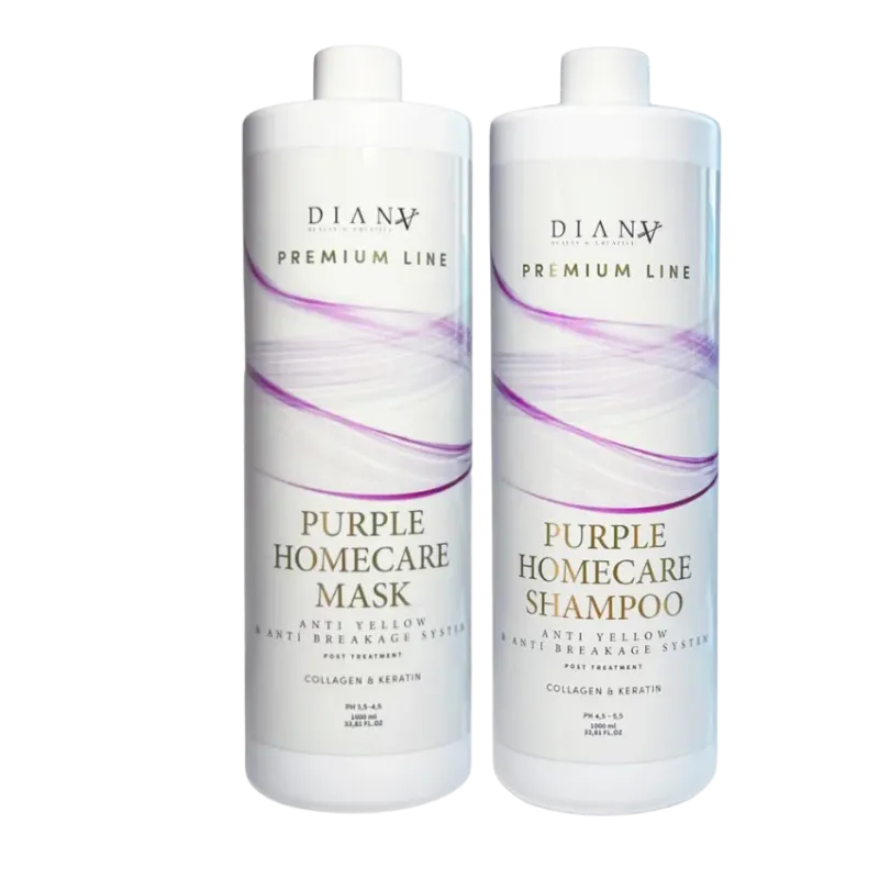 Premium Line Purple Homecare Set – Shampoo en masker voor blond haar met paars pigment 1000ml + 1000ml