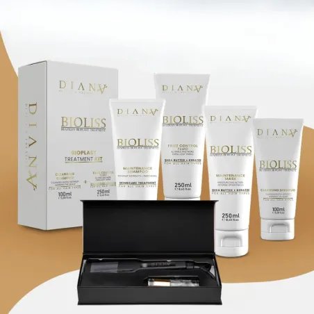 Bioliss – Professional Set: Bioplasty 250 g + Shampoo 250 ml + Mask 250 ml + Thermal Straightening Iron