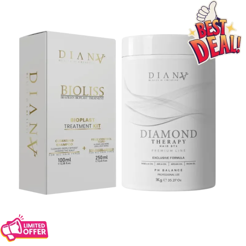 Professional Set: Bioplasty 250 g + Clarifying Shampoo 100 ml + Diamond Hair Botox 1000 g