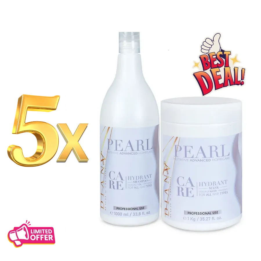 5 x Pearl Care Set 1000 ml – Professional Hair Care, Pay for 4, Get 1 FREE!