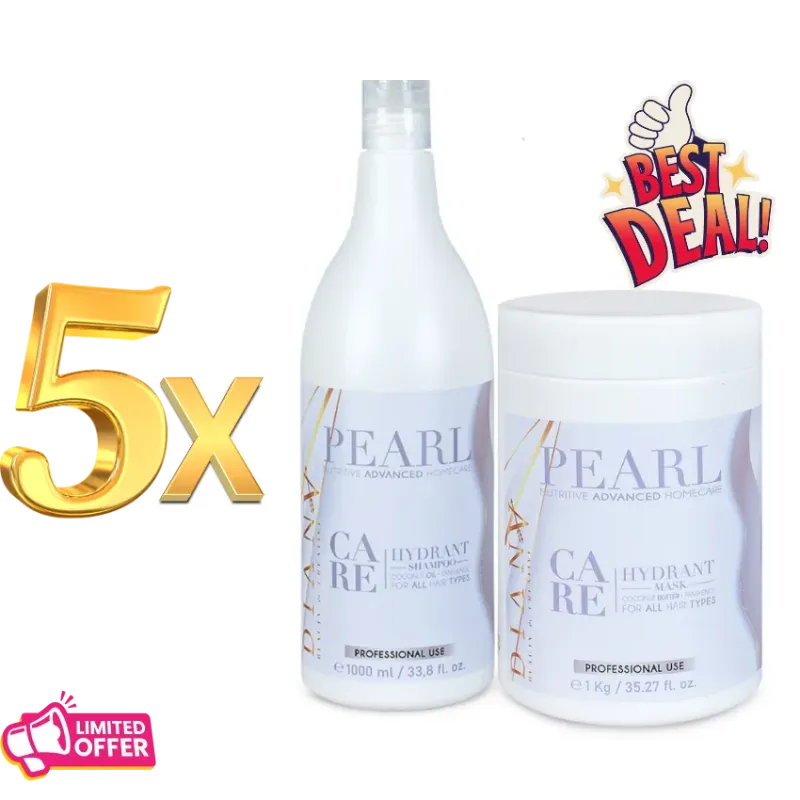 5 x Pearl Care Set 1000 ml – Professional Hair Care, Pay for 4, Get 1 FREE!