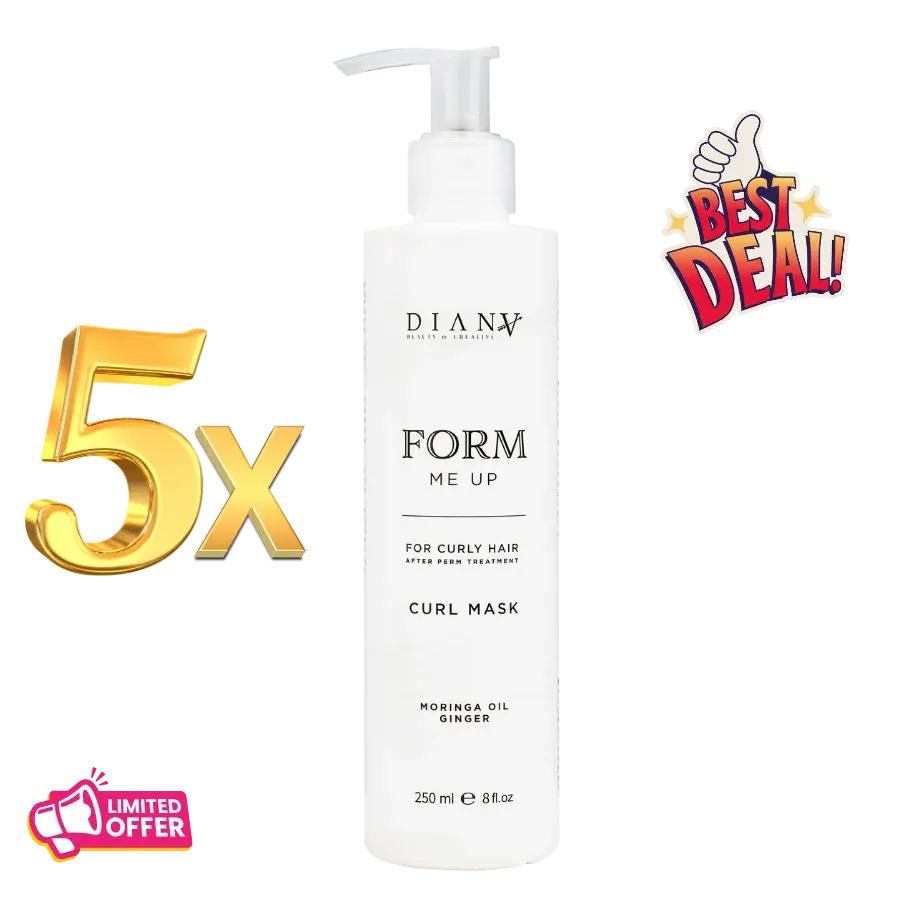 5 x Form Me Up Hair Mask 250 ml – Post-perm & Curly Hair Care, 1 FREE! 5 x Form Me Up Hair Mask 250 ml – Post-perm & Curly Hair Care, 1 FREE!