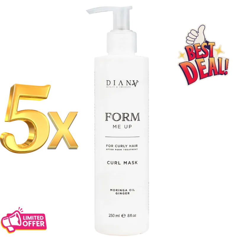 5 x Form Me Up Hair Mask 250 ml – Post-perm & Curly Hair Care, 1 FREE!