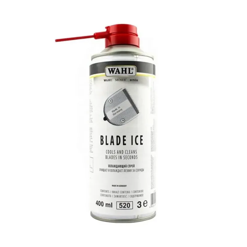 Wahl Blade Ice 400ml – Spray professionnel 4en1 pour refroidir et nettoyer les lames de tondeuse