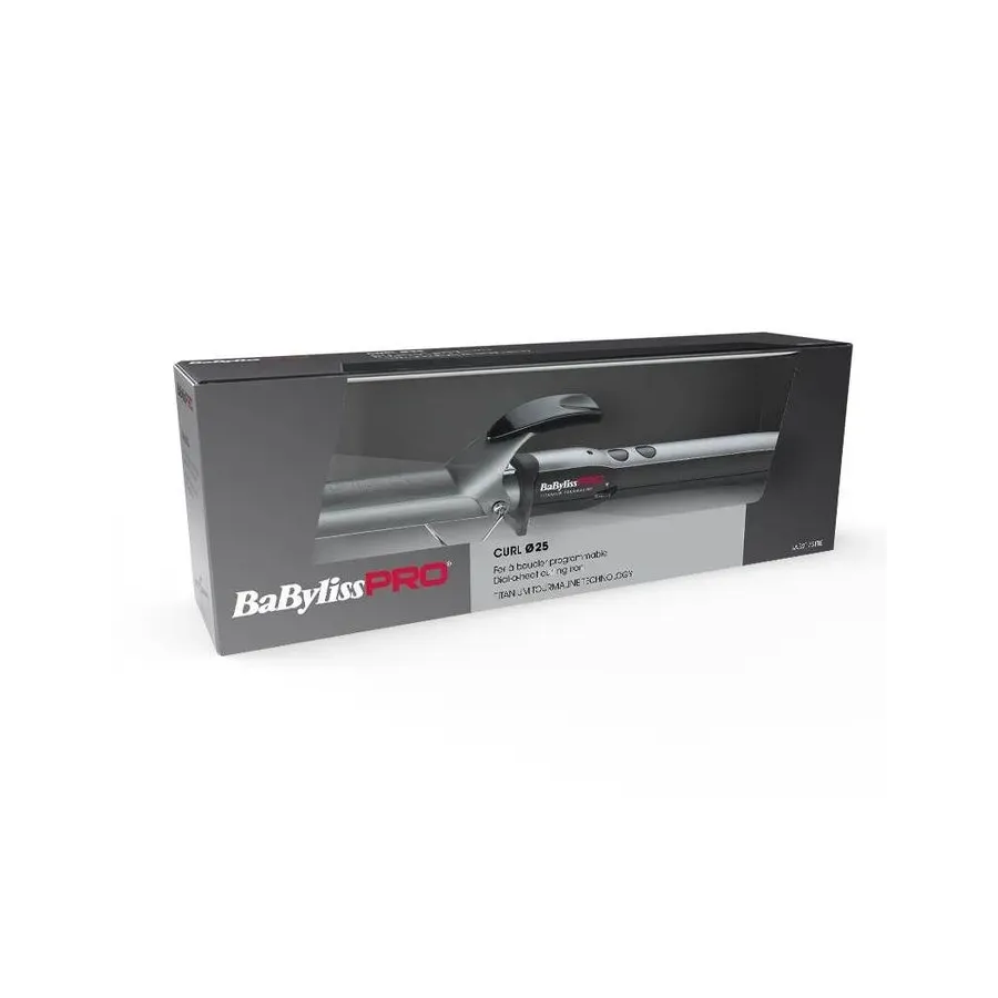 Babyliss PRO Curling Iron Titanium Tourmaline 25mm 40W – Professional tool for stylish curls & waves