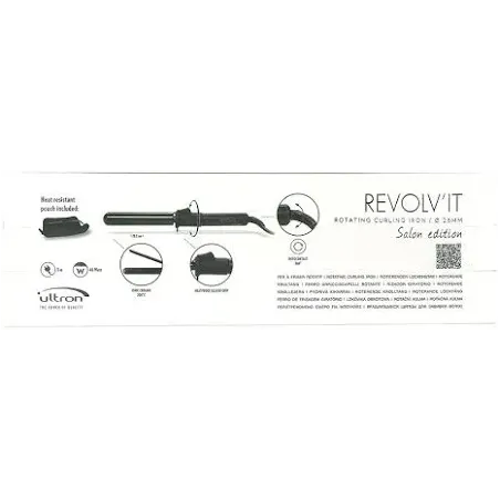 Ultron Revolv’it Fer à Boucler Céramique Tourmaline 26mm – Fer professionnel avec système rotatif 360° & étui thermorésistant