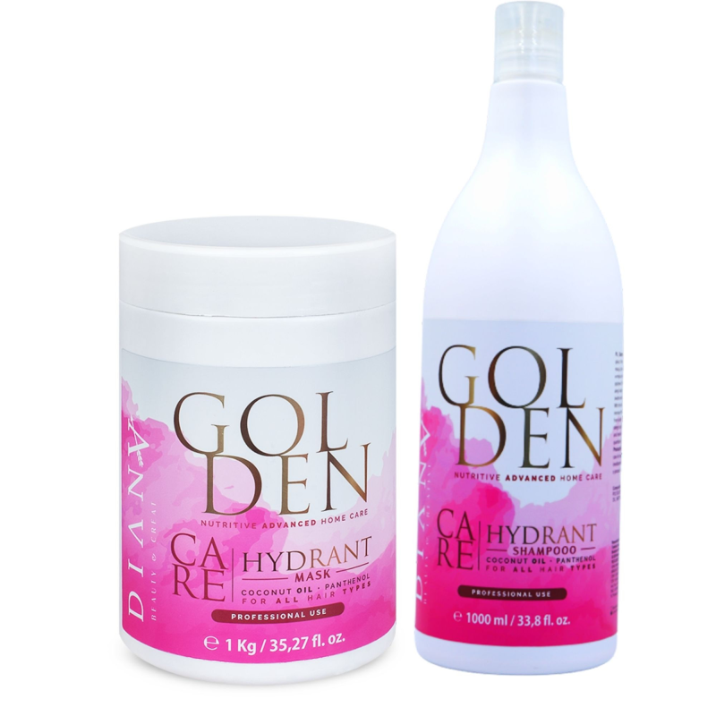 GOLDEN Proteine ontkrullen Care  SET shampoo + haarmasker 1000ml + 1000g