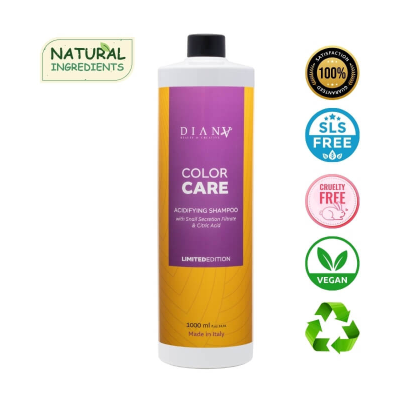 Color Care 1000ml organic shampoo with snail secretion filter and citric acid, limited edition.