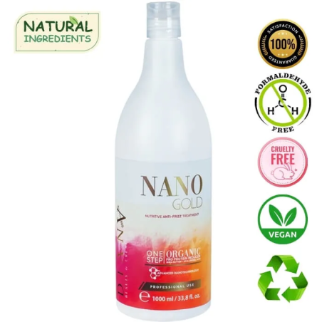 NanoGold Nanoplastia - Lissage Permanent Organique des Cheveux 1000ml