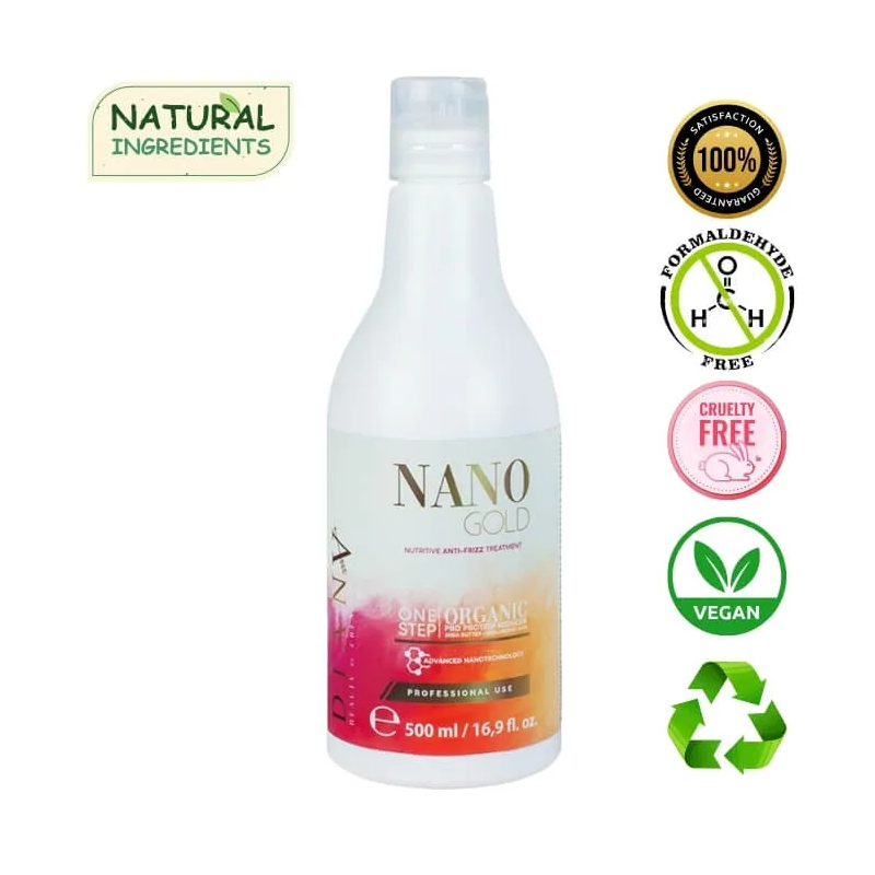 NanoGold Nanoplastia - Lissage Permanent Organique des Cheveux 500ml