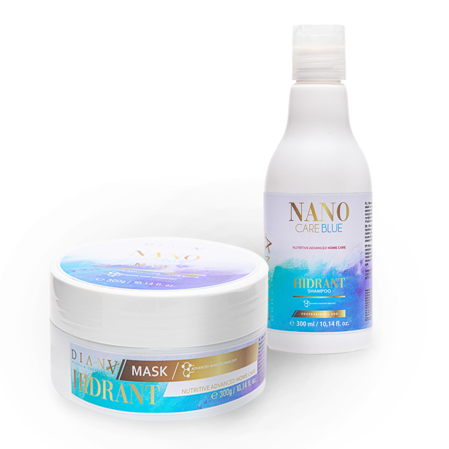 NanoCare Blue Set shampooing + masque pour cheveux 300ml + 300g