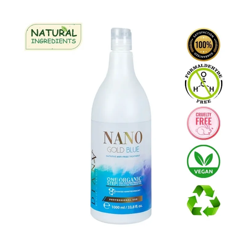 NanoBlue Nanoplastia - Organiczne Trwałe Prostowanie Włosów 1000ml