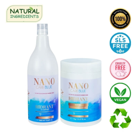 NanoCare nanoplastia Blue Set shampoo + haarmasker 1000ml + 1000g