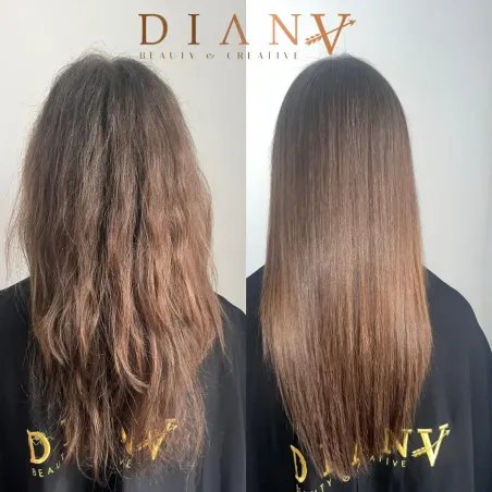 Small Nanoplastia set: NanoGold 500 ml + NanoBlue 500 ml, organic permanent hair straightening lasting 12 months