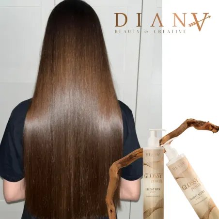 Glossy Power Set – Stap 1 (300 ml) + Stap 2 (300 ml), ontworpen om het haar te versterken en een semi-permanente glans te geven
