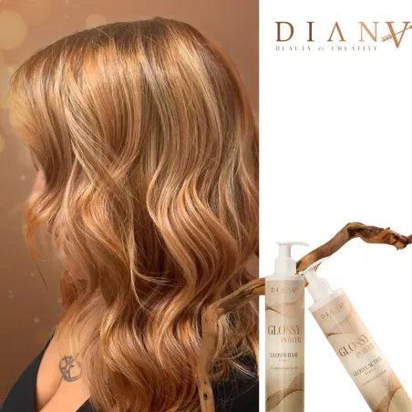 Glossy Power Set – Stap 1 (300 ml) + Stap 2 (300 ml), ontworpen om het haar te versterken en een semi-permanente glans te geven
