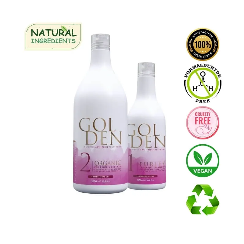 Golden Brazil Protéine traitement de lissage des cheveux set 1000ml + 500ml