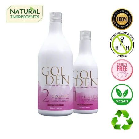 Golden Brazil Protéine traitement de lissage des cheveux set 1000ml + 500ml