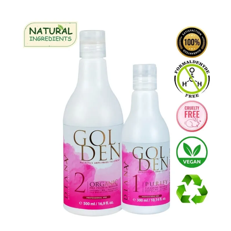 Golden Brazil Protéine traitement de lissage des cheveux set 500ml + 300ml