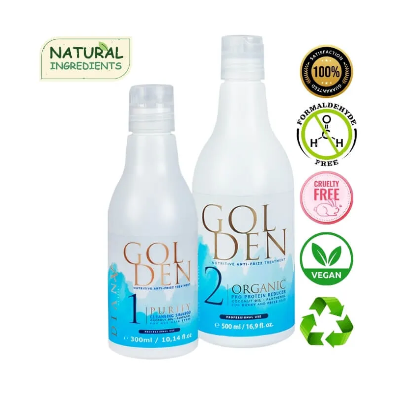 Golden Blue Brazil Protein Haarglättungsbehandlung Set 500ml + 300ml